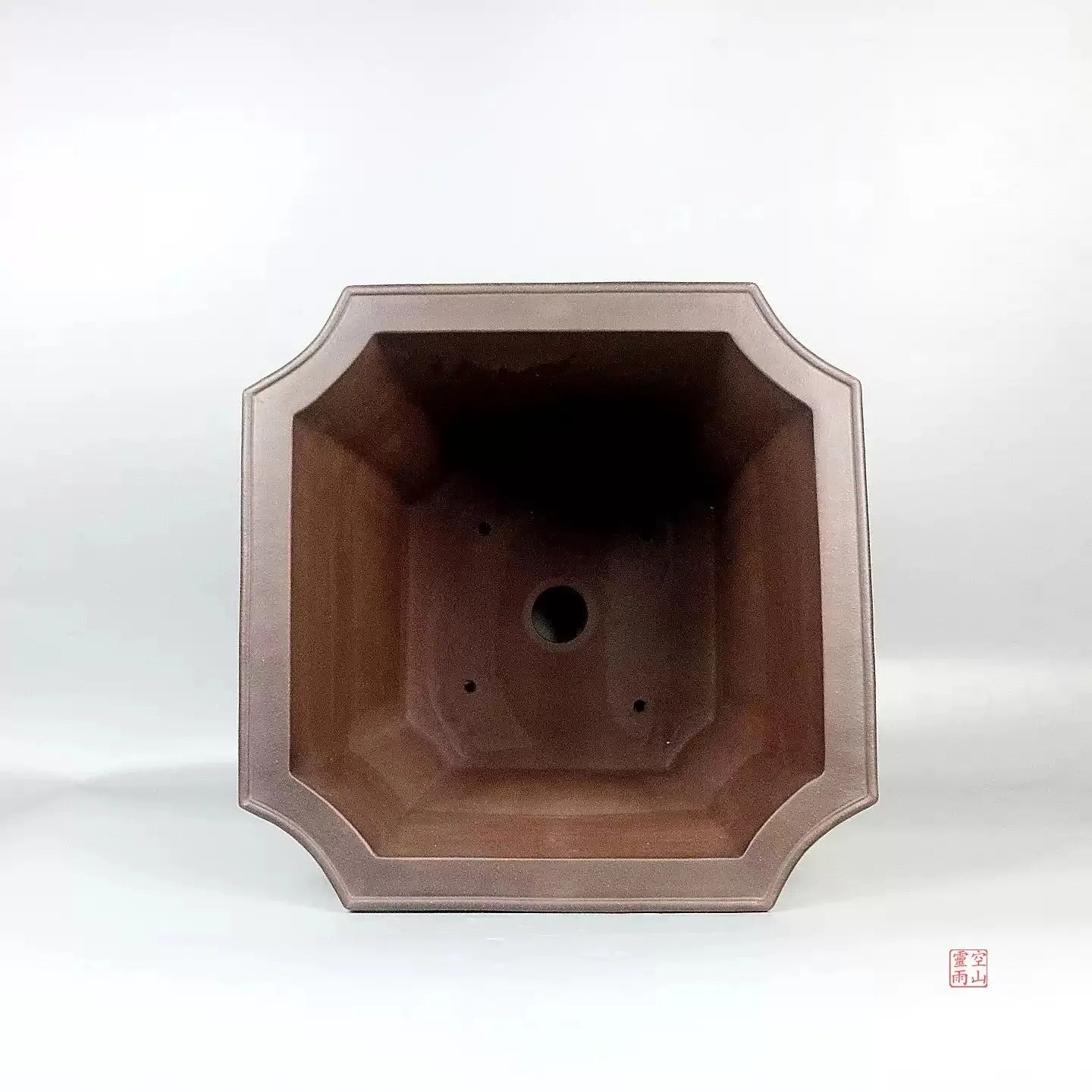 Ceramic antique style redware flowerpot in purple sand finish, 40x40x40cm, for household plants
