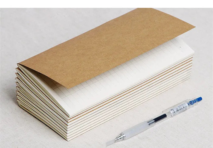 Travel cowhide diary standard refill inner core notebook with saddle stitch binding