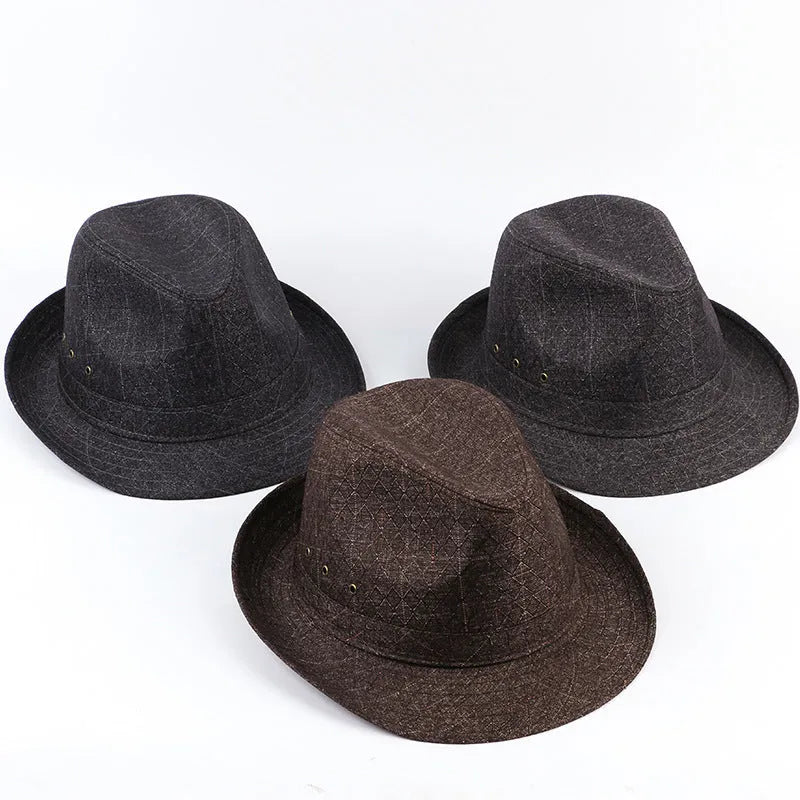 Classic brown fedora hat for men on a stand, showing structured crown and brim.