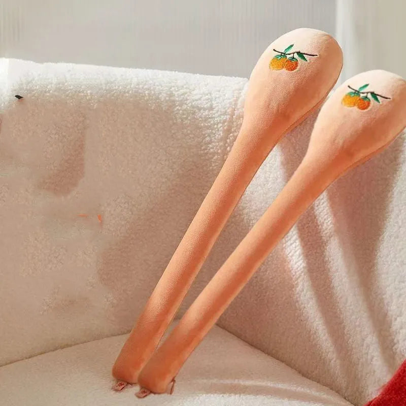 48 cm long persimmon coloured back pounding stick with a meridian flap and zipper for percussion massage