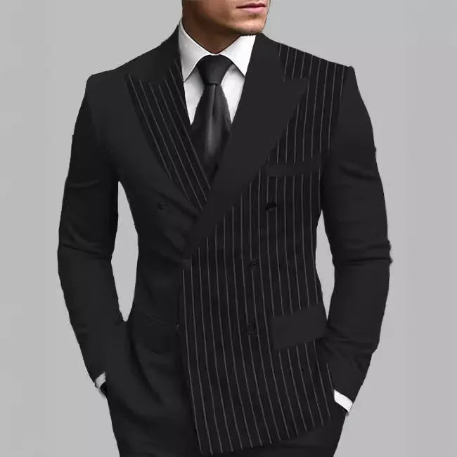 Men's printed split suit jacket, long sleeve, straight hem, polyester lining, available in multiple colours