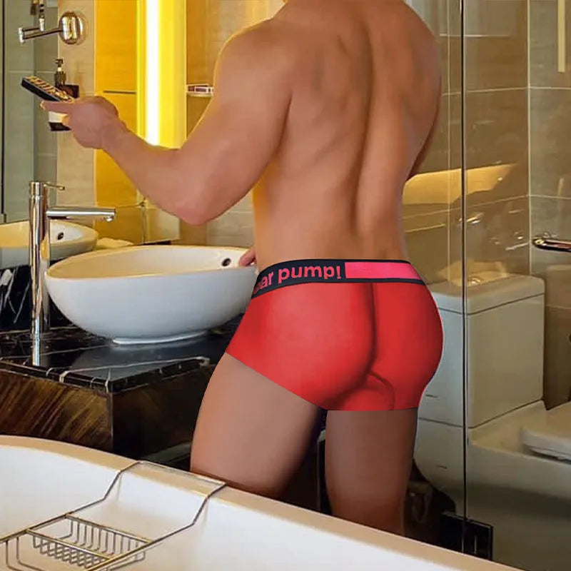 Men's low waist underwear with gradient laser pattern in modal fabric, seamless construction