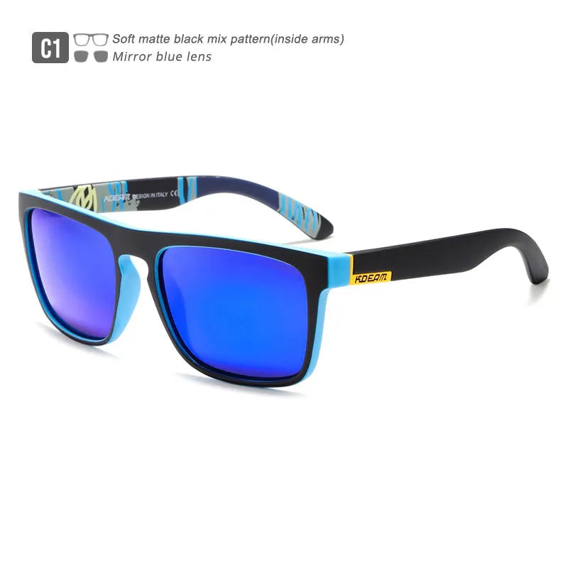 Men's polarized sports driving sunglasses with full frame, UV400 protection, and multiple colour options