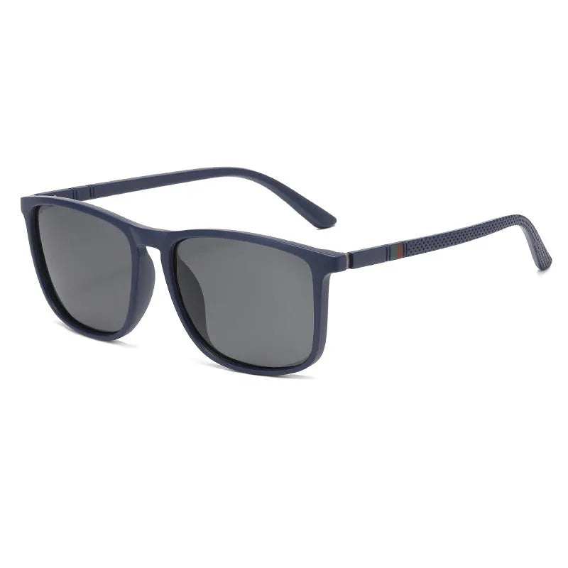 Sports driving polarized sunglasses with black frame and black grey TAC lens, PC frame, unisex style for outdoor use