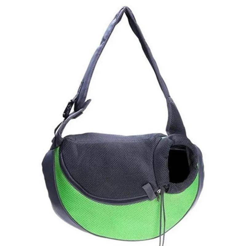 Lightweight pet backpack for small dogs and cats in blue colour with ventilation and foam padding