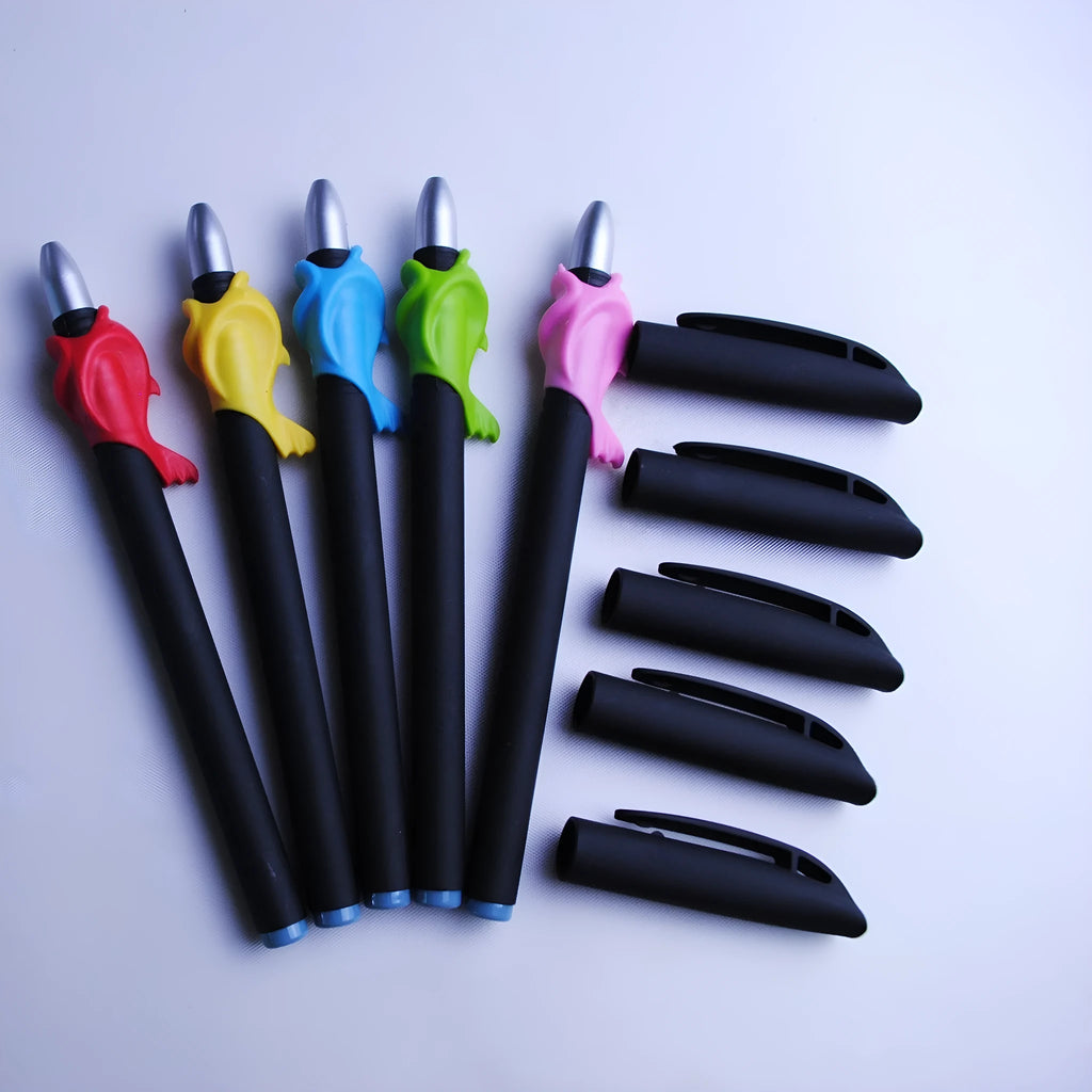 Portable fading ink pen set with 0.5mm tip, blue refills, and plastic body.