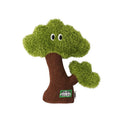 Pine tree shaped plush cat hanging toy with mint filling measuring 10cm by 12cm