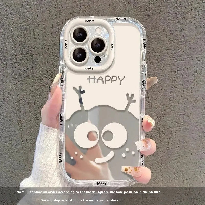 Creative white coal ball silicone phone case for iPhone fall protection, white briquette colour