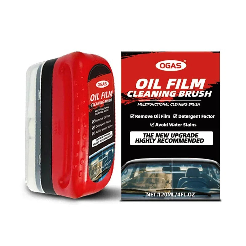 Heavy-duty car glass degreasing cleaning paste for removing oil film and road grime on a windscreen