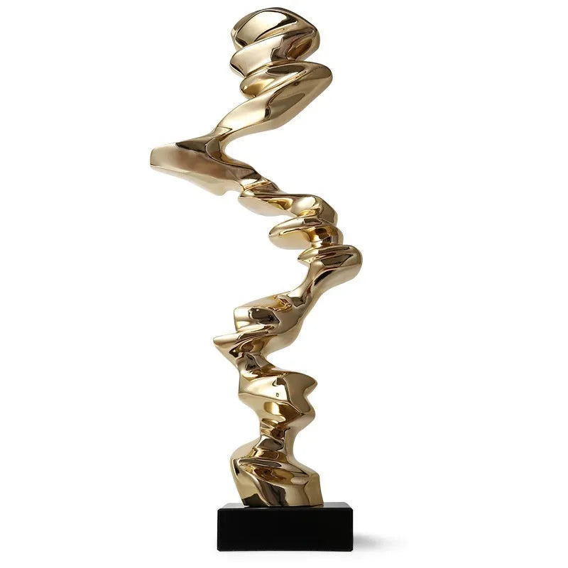 Abstract still life resin sculpture in minimalist modern design available in three colour finishes