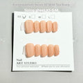 Frosted velvet Cat's Eye effect artificial nails in short ladder sizes on a display card.