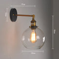 20cm diameter retro spherical glass wall lamp with aluminium holder in choice of three colours.