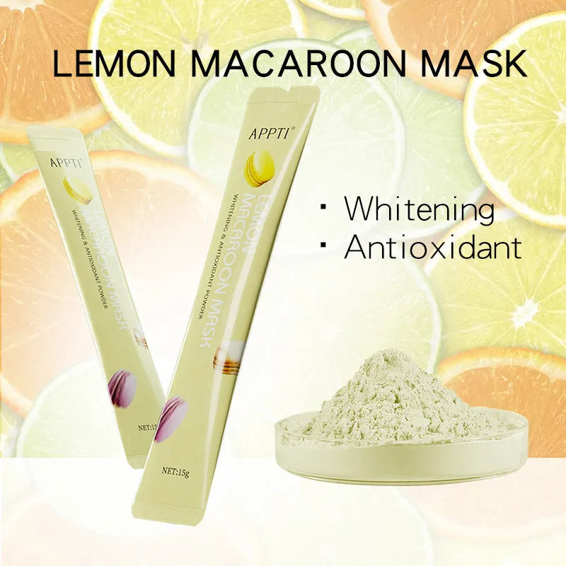 15g peel-off facial mask powder with Vitamin C and lemon extract, available in Lemon and Niacinamide options
