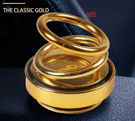 Double ring rotating car aromatherapy diffuser aluminium alloy Classic Black 6.4x5.8cm