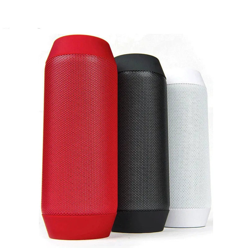 Mini black and white Bluetooth speaker with colourful LED light ring showing 360° sound capability