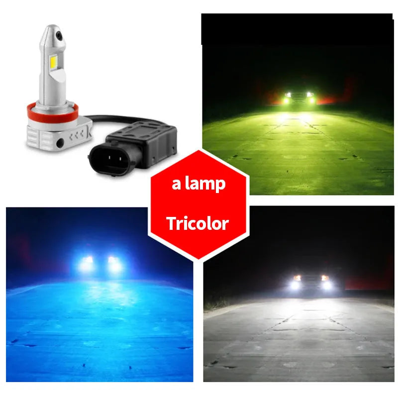 Aluminium housing LED fog lamp bulb with connector for universal vehicle retrofit