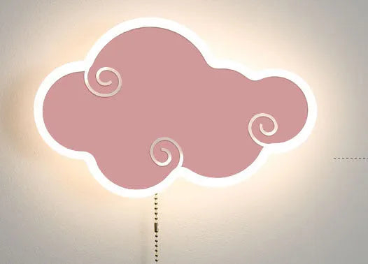 Cloud-shaped acrylic children's wall lamp in modern simple style for bedroom lighting