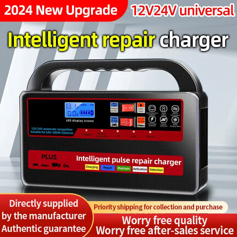 Fully automatic car wagon charger 12V/24V 800g for lead acid batteries W08 standard