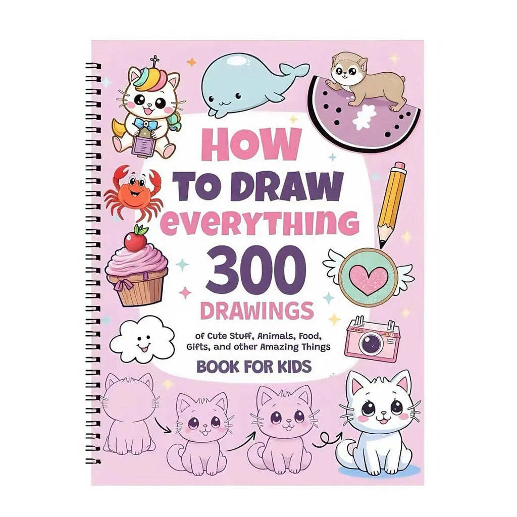 Children's how to draw everything painting book with decomposition drawing cover and coated paper pages