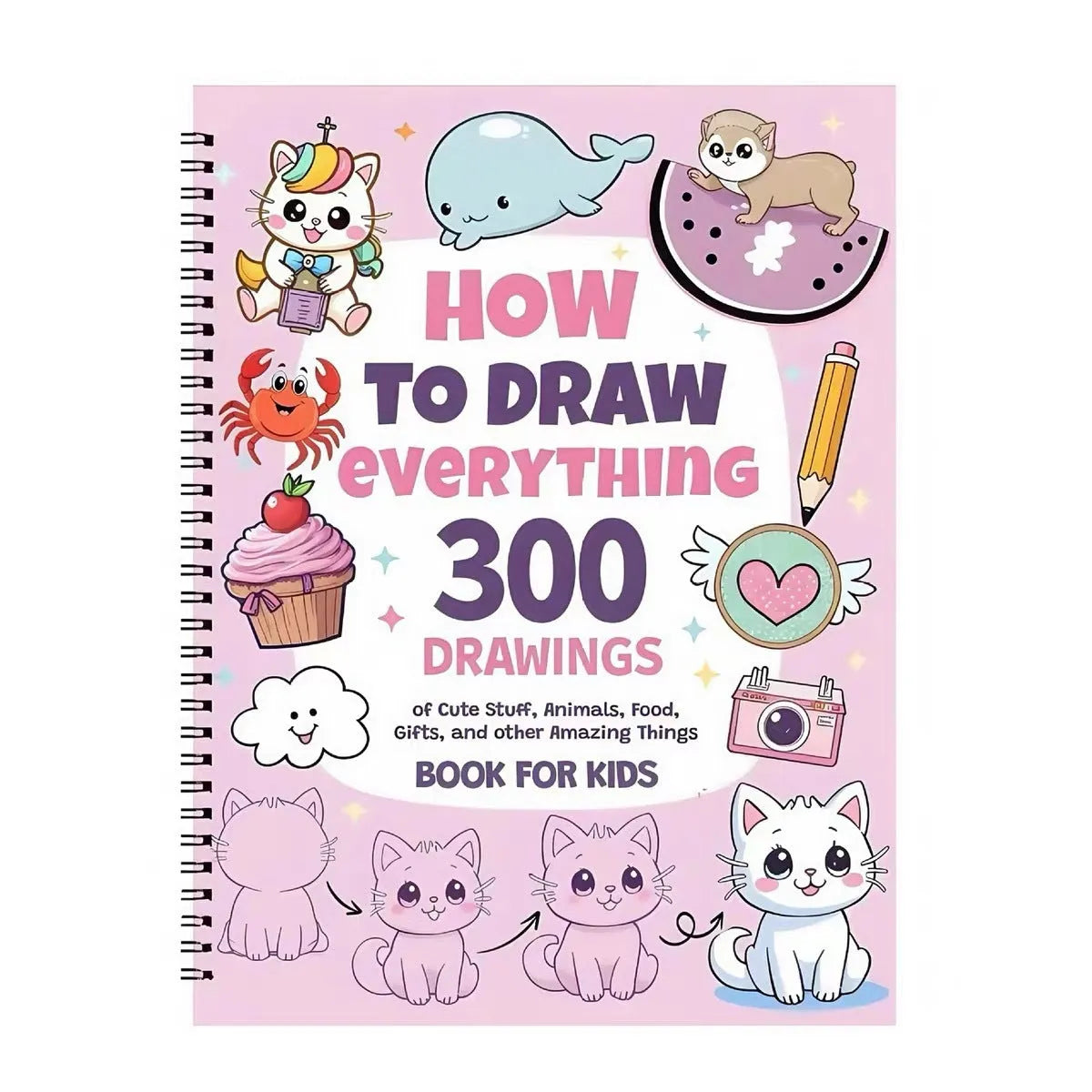 Children's how to draw everything painting book with decomposition drawing cover and coated paper pages