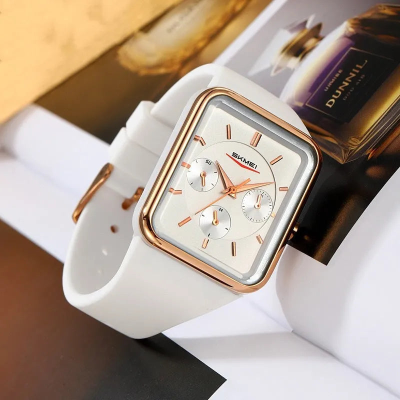 Square silicone waterproof digital watch for girls in various colour options
