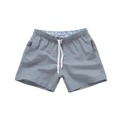 Men's summer surf shorts in plain colour, straight-leg beach pants