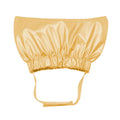 Adjustable ear-proof pet shower cap in silver colour showing non-woven fabric construction