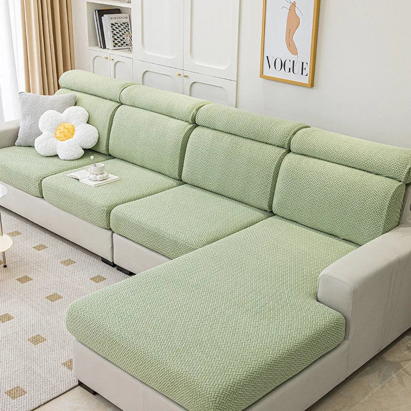 Home fashion polyester stretch sofa cover in fruit green colour for backer cushion furniture protection