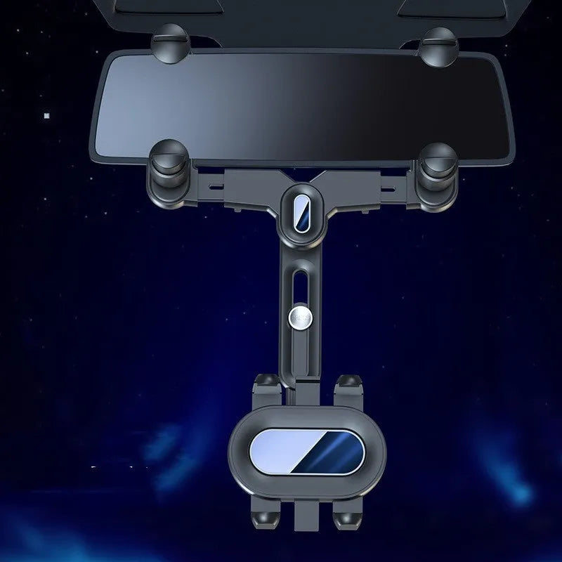 Car multi-purpose mobile phone holder desktop bracket in black, ABS and nano PU construction, fits 4.0-7.0 inch smartphones
