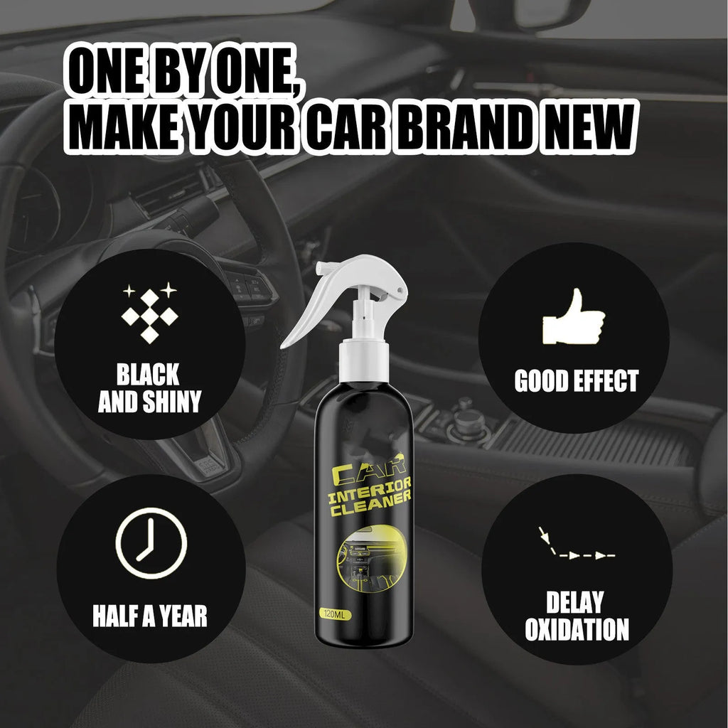 120ml bottle of car interior cleaner for leather and plastic dashboard decontamination