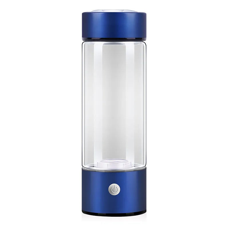 Rechargeable hydrogen water bottle generator in black with borosilicate glass and 401-500ml capacity
