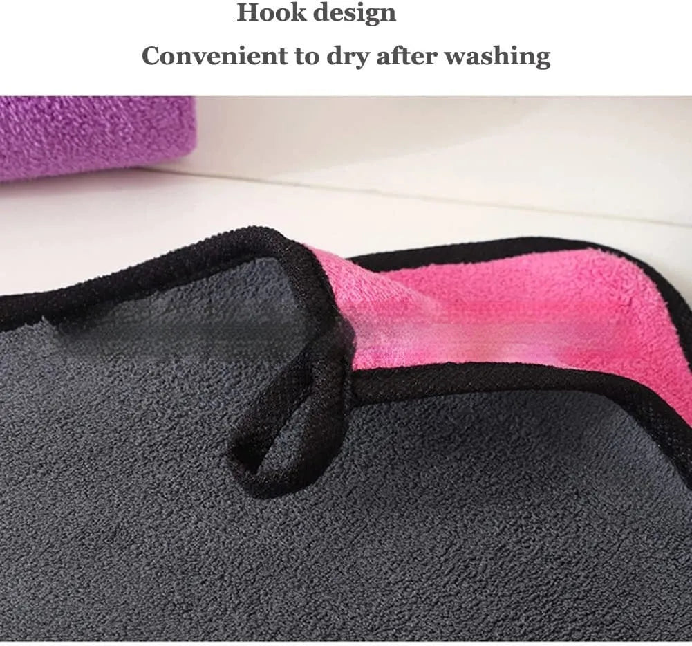 Yellow thickened absorbent coral fleece car wipes 5-piece set for cleaning