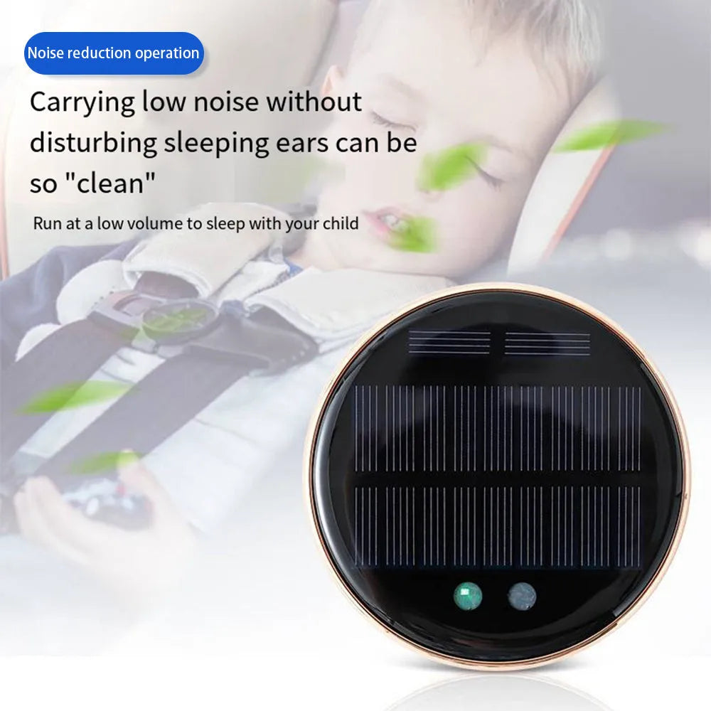 Solar car air humidifier mounted at vehicle air conditioning outlet in black colour