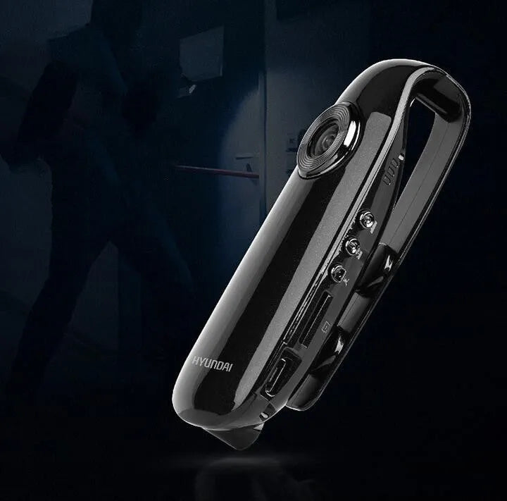 Black portable HD video recording pen with ABS plastic shell and micro USB port