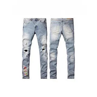 Men's black slim fit skinny jeans with straight leg design and button fly