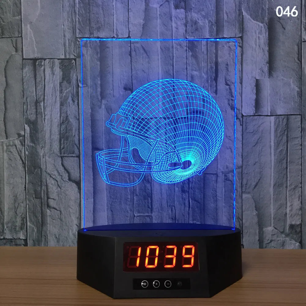 Dolphin-shaped 3D night light table lamp with wireless charging pad and remote control on wooden surface