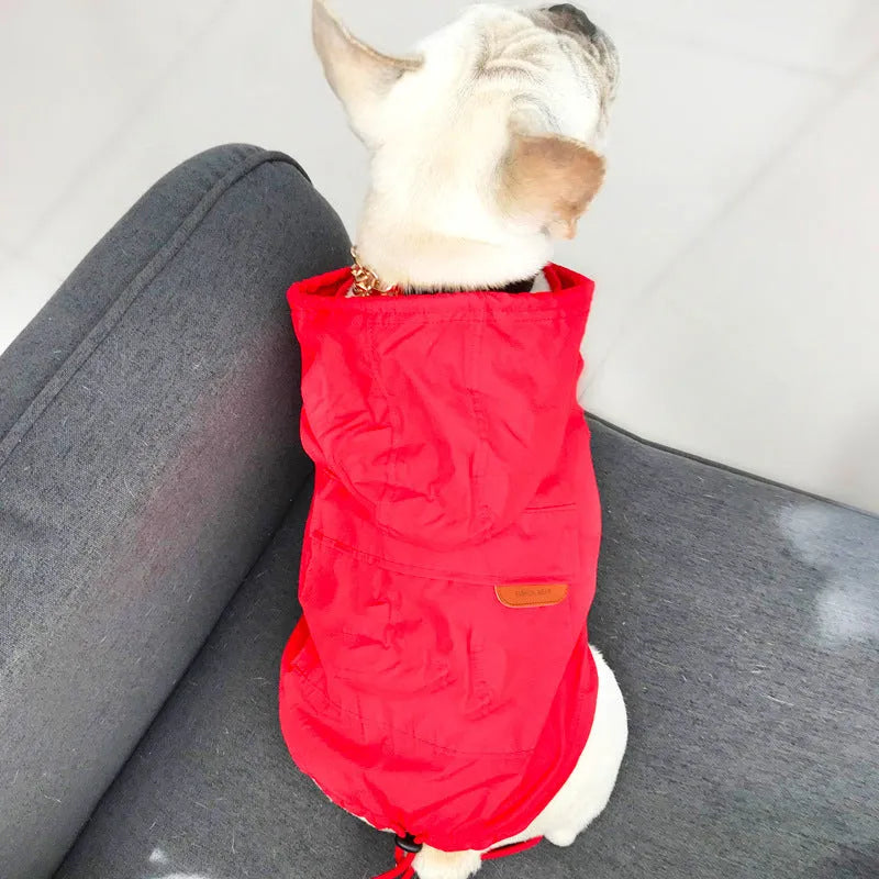 Black and red cotton sunscreen dog vests in sizes M to 4XL on white background
