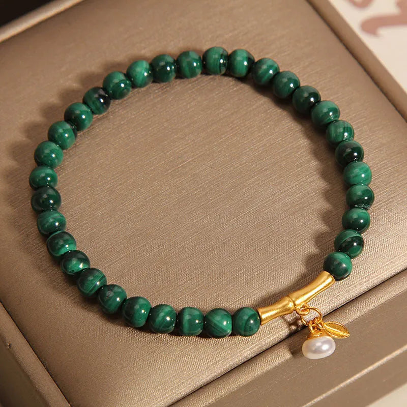 Women's white crystal lucky bamboo bracelet with adjustable high-rise design
