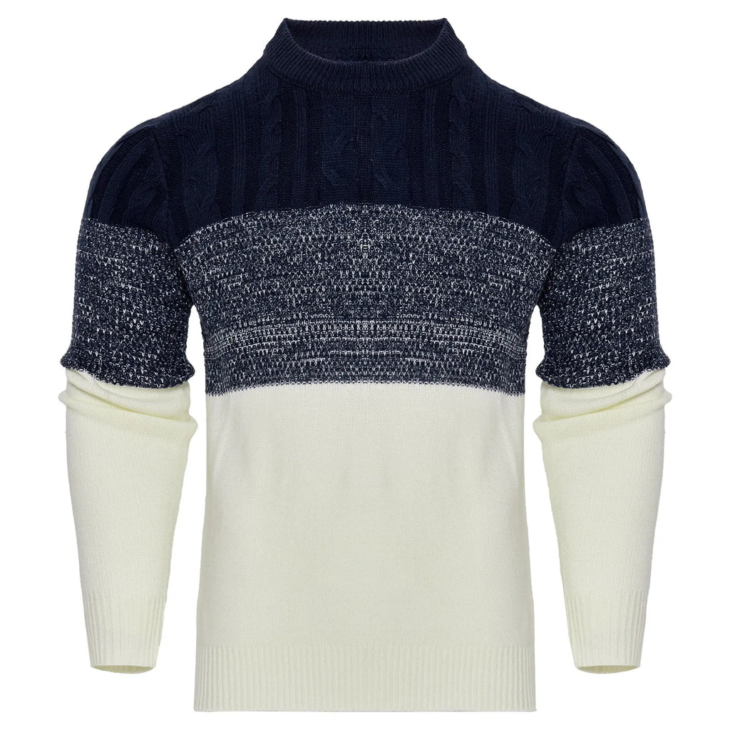 Men's knitted long-sleeve pullover sweater in a selection of styles and sizes.