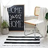 Cotton Buffalo Plaid Rugs in 60x90cm and 60x130cm Sizes, Soft Woven Fabric Floor Mat for Living Room, Bedroom, Kitchen, or Entryway Use, Red and Black Classic Plaid Pattern