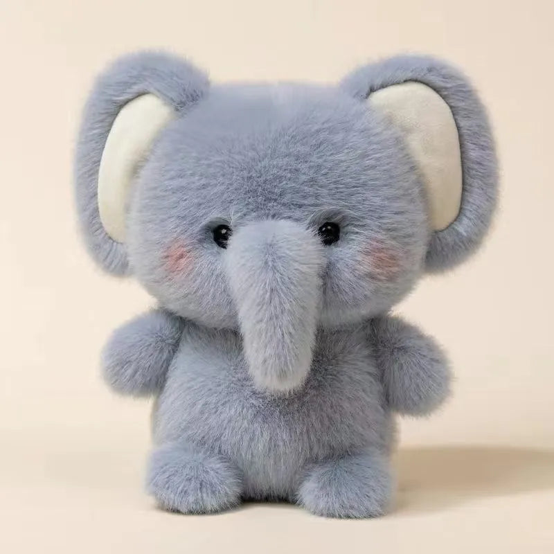 16cm short plush animal toy doll with PP cotton filling, available in bear and elephant colour options, for table decoration