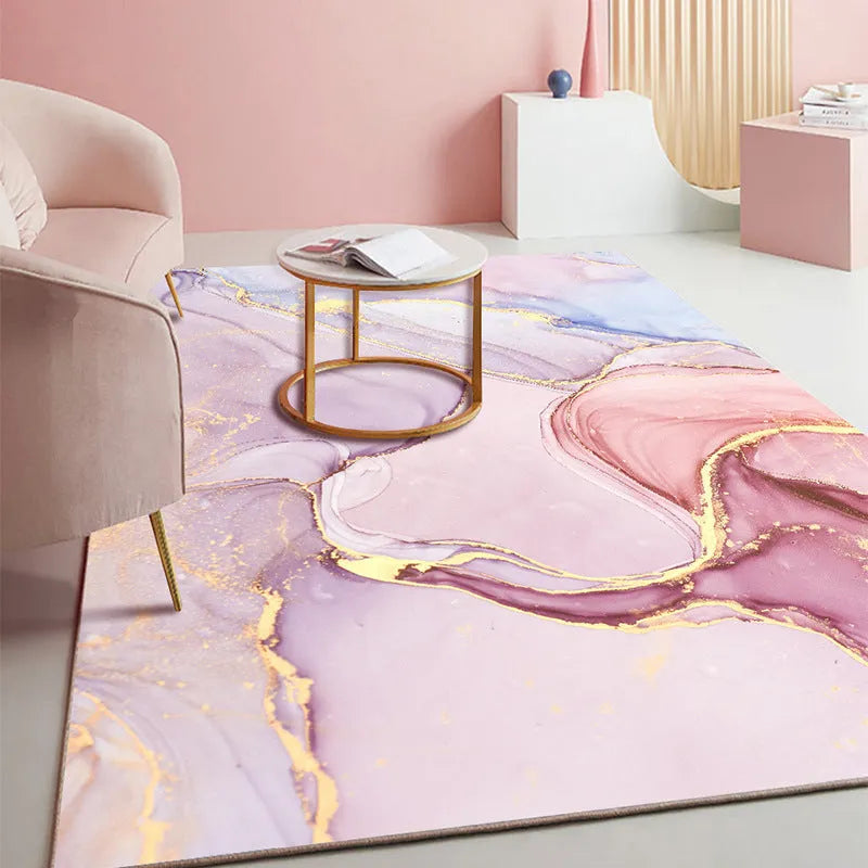Home crystal velvet carpet in rectangular shape with machine-woven polyester surface and multiple size options