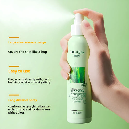 150ml bottle of fine mist moisturising toner spray with spray nozzle on a clean background.