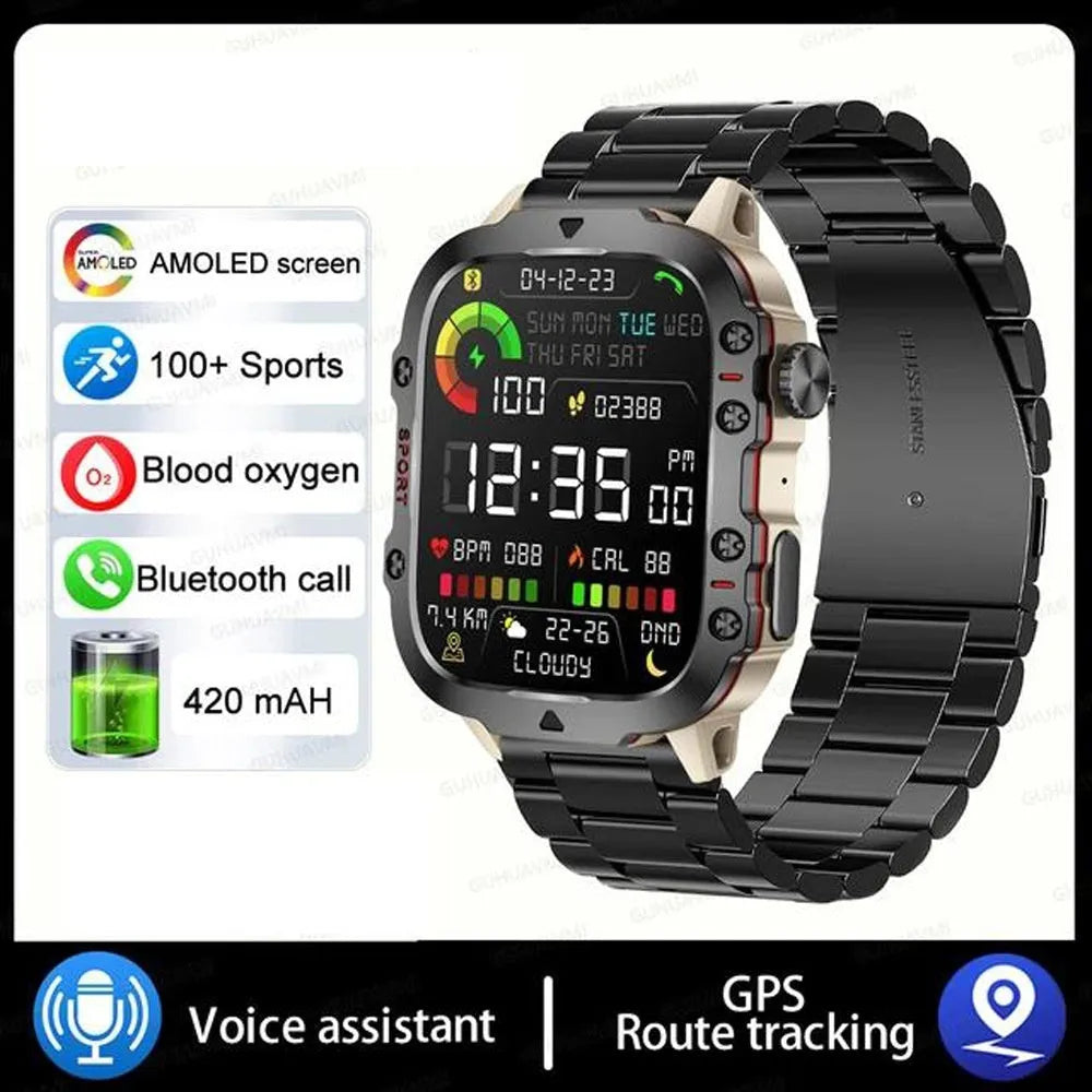 QX11 Smart Bluetooth Watch with TFT screen on a wrist, showing heart rate data.