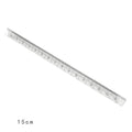 White plastic ruler 15cm on white background for primary school measuring