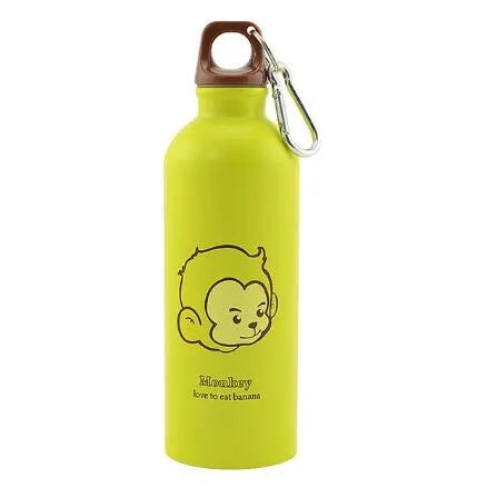 500ml stainless steel cartoon animal sports bottle with sealing ring and handle, 21cm tall