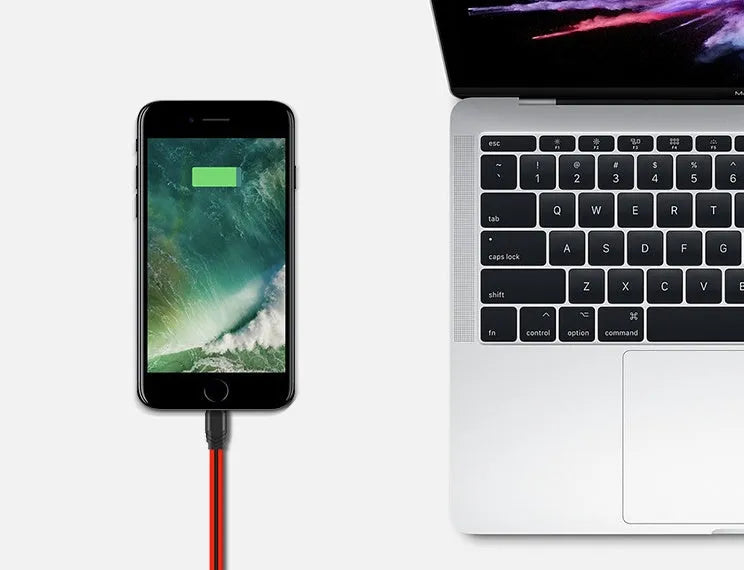 Intelligent timing fast charging data cable 1m length red white Micro USB 8Pin Type-C