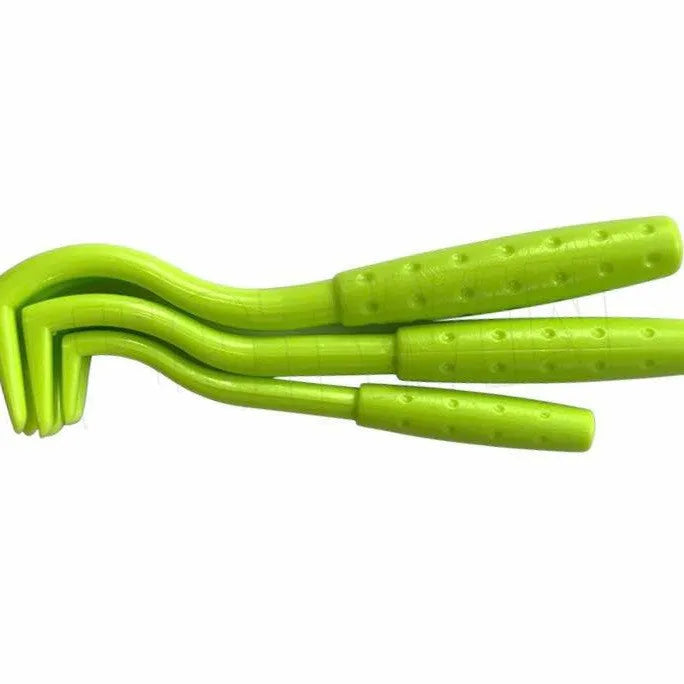 Plastic flea and tick extractor tool in blue or green for dogs and cats
