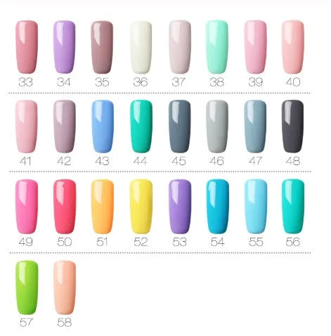 Japanese style nail phototherapy colour gel bottle with natural resin, RC01-RC58 shades, RCBASE and RCTOP options