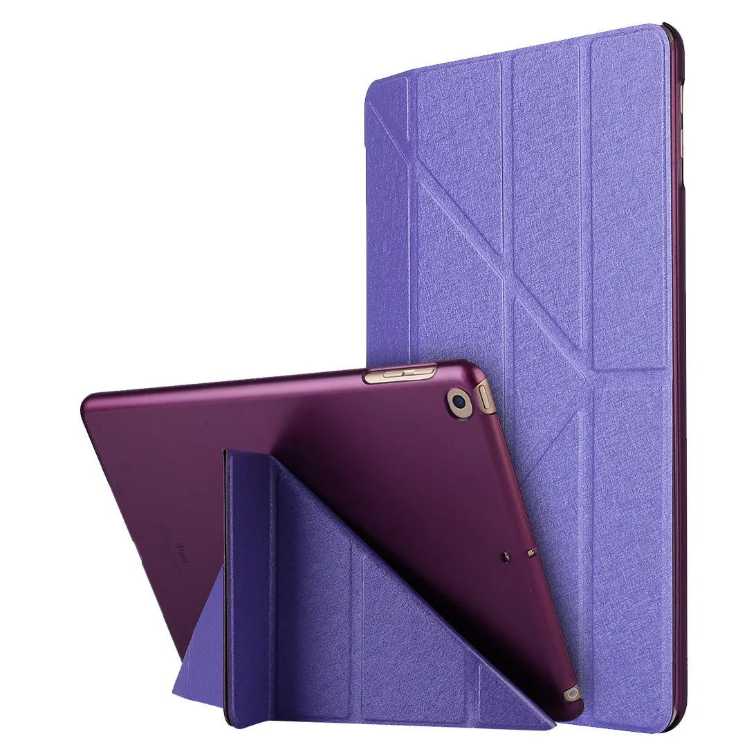 Ultra-thin PU leather protective case for iPad 9.7 and Pro 11, in black, showing front cover with precise cutouts